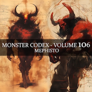 21 Página Monster Codex Volumen 106 Monster Bestiary Vol 106, 21 JPG Mephisto Bestiary Fantasy Codex The Devil Clipart LARP prop monster manual