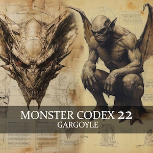 16 Seite Monster Codex Band 22, Gothic Gargoyle Monster Bestiary Vol 22, 16 JPG Gargoyle Bestiary Fantasy Codex, Gargoyle LARP Prop