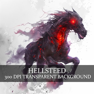 18 Hellsteed Clipart, Hell Horse Pixel Art, Dark Horse Fantasy PNG, Blood Steed, Red Spectral Steed Clipart