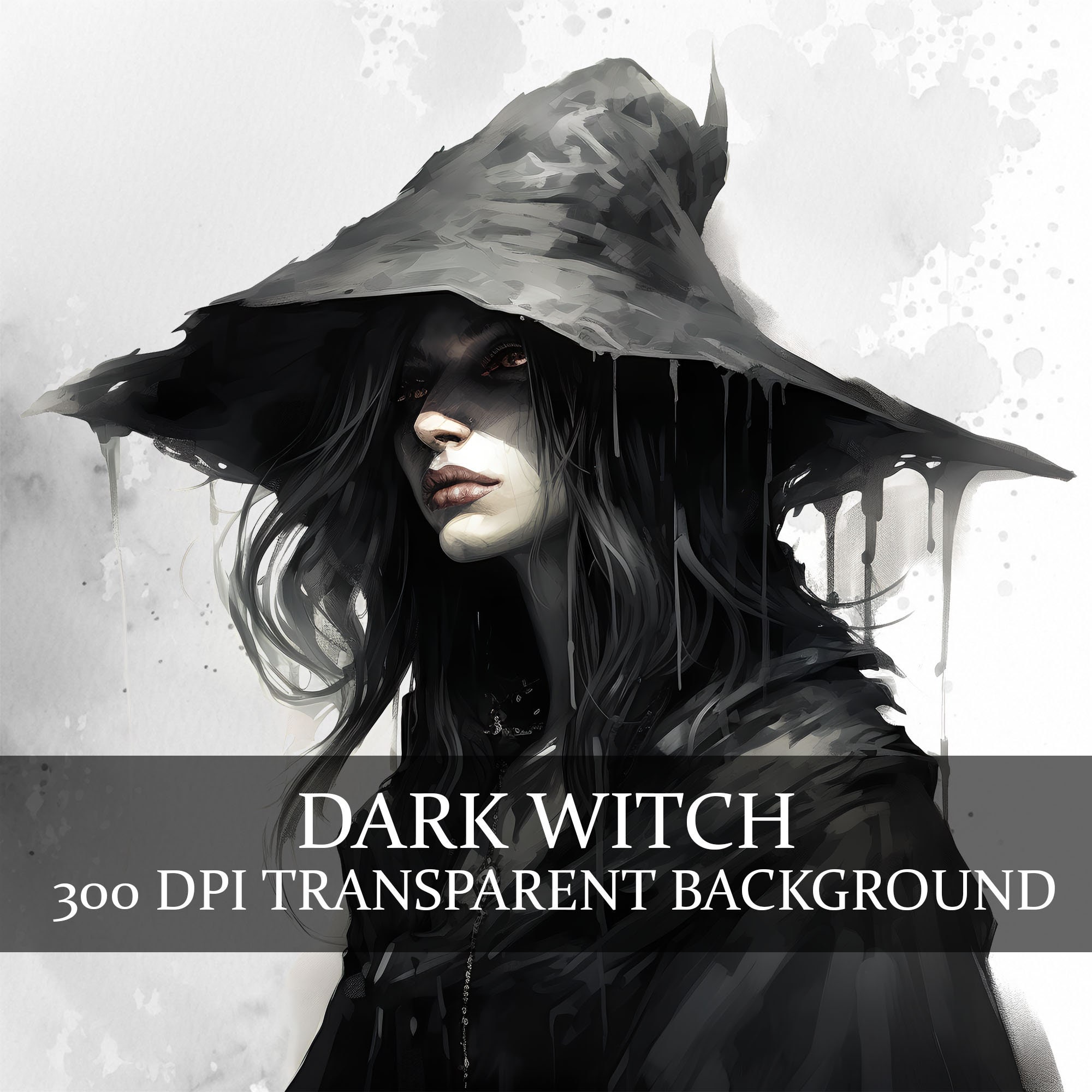 25 Dark Witch Clipart PNG, Dark Witches PNG Bundle, Dark Fantasy Witch ...