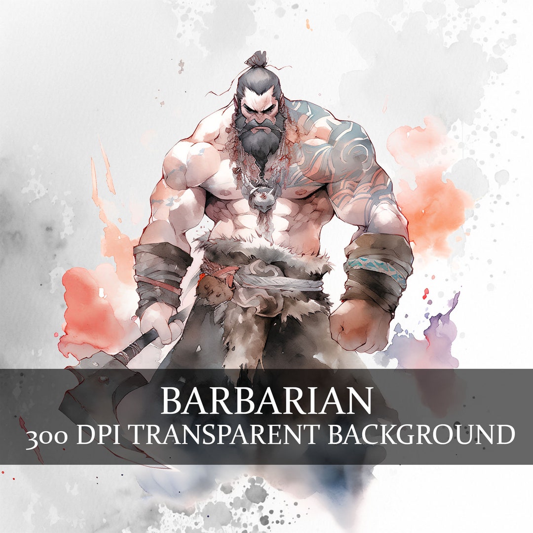 29 Fantasy Barbarian Clipart Bundle, Dnd Barbarian RPG Game Character ...