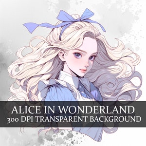 59 Alice au pays des merveilles Clipart Bundle, Cheshire Cat PNG, Mad Hatter & Queen of Hearts style images clipart roman design graphique