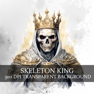 16 Undead King Clipart PNG Bundle, Skeleton King PNG, Skeleton Lich Man PNG clipart Bundle, Undead Sorcerer art