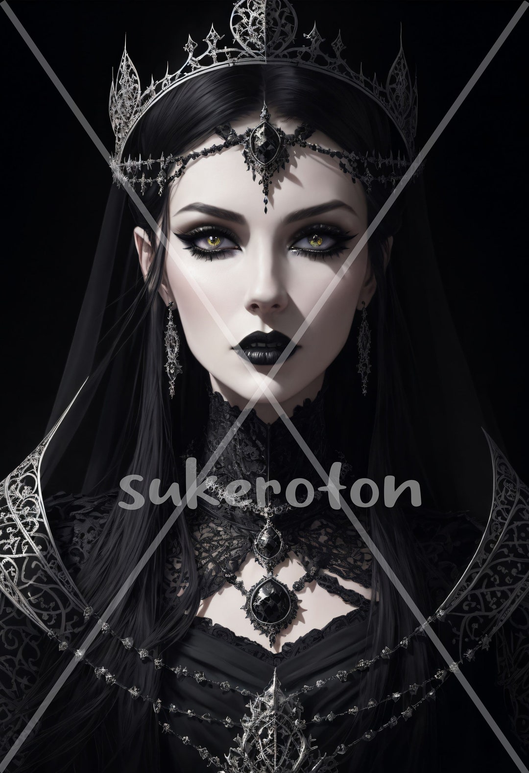 Dark Fantasy Gothic Queen Clipart Digital Download Gothic - Etsy