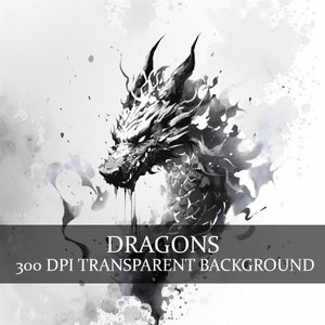 17 Dragons PNG Bundle | Dragon clipart | Dragon Commercial Use | Dragon Junk Journal Art | Dragon Printable Art