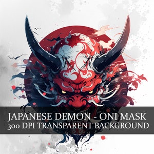 19 Japanischer Dämon Masken Clipart, Anime Oni Maske png, Oni Kopf Clipart Bündel, Hanya Maske png, Tengu Maske Clipart, Ninja Maske, Kabuto Maske Kunst