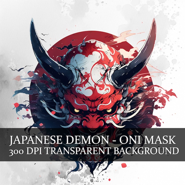 19 Japanese Demon Mask Clipart, Anime Oni Mask png, Oni head clipart bundle, Hanya mask png, Tengu Mask clipart, Ninja mask, Kabuto Mask art