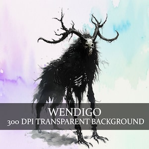 15 Paquete Wendigo Clipart PNG, Arte de criaturas crípticas, Colección de bestias míticas