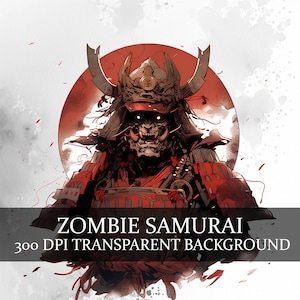 18 Zombie Samurai Png, Undead Ronin Png, Fantasy Japan Png, Skeleton Warrior Japan, Warrior Clipart, Oni Samurai, Genma Aquarel Samurai,