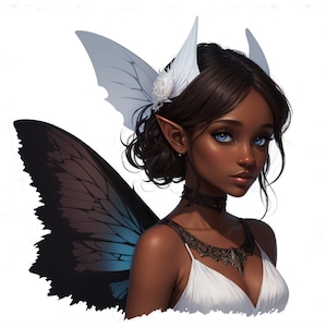 Beautiful Ebony Fairies Clipart 20 png |Fairies PNG | Fairies Clipart Transparent background