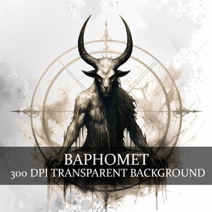 19 Baphomet Clipart PNG Bundel, Dark Fantasy Baphomet Satanische Clipart, Demonic Goat Fantasy Image
