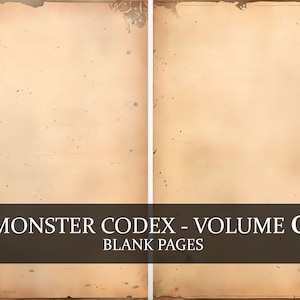 11 Seite Monster Codex Volume 0, Monster Bestiary Vol Zero, 11 JPG Blank Page Bestiary Fantasy Codex, Leerer Codex Clipart Bundle