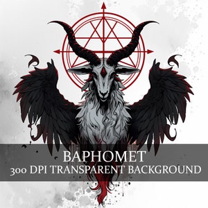 16 Baphomet Clipart PNG bundel, Dark Fantasy Baphomet satanische clipart, demonische geit Fantasy afbeelding