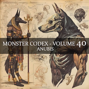 18 Seite Monster Codex Band 40, Monster Bestiary Vol 40, 18 JPG Anubis Bestiary Fantasy Codex, Gott Anubis Grimoire Ägyptisches Gott Sammelalbum