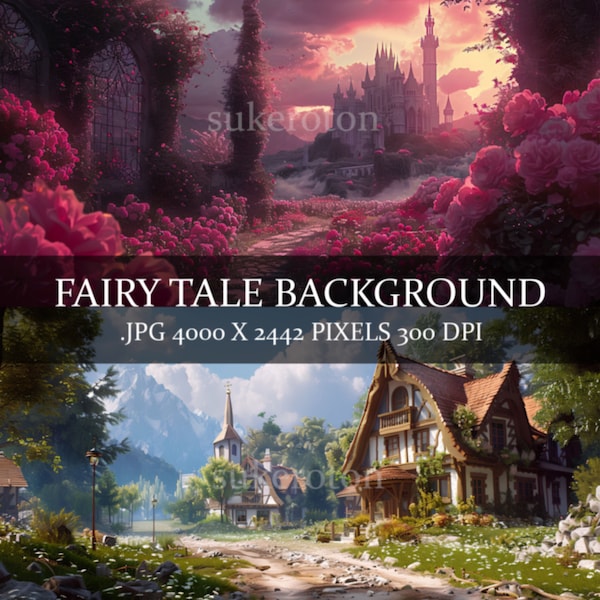 17 Fairy Tale Background - Magical landscape computer wallpaper, landscape digital wallpaper, fantasy desktop background Fairytale Wallpaper