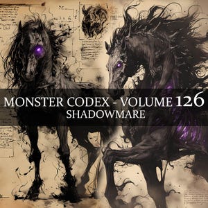 7 pages Monster Codex Volume 126, Monster Bestiaire Vol 126, 7 JPG Shadowmare Bestiaire Fantasy Codex Monster Blob Junk Journal GN accessoire