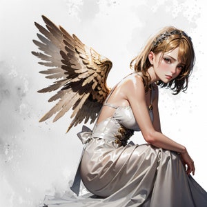 15 Watercolor Beautiful Angel Clipart, Pretty Angel Clipart PNG Angel Clipart Digital download