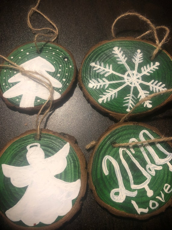 Painted Wooden Christmas Ornaments 