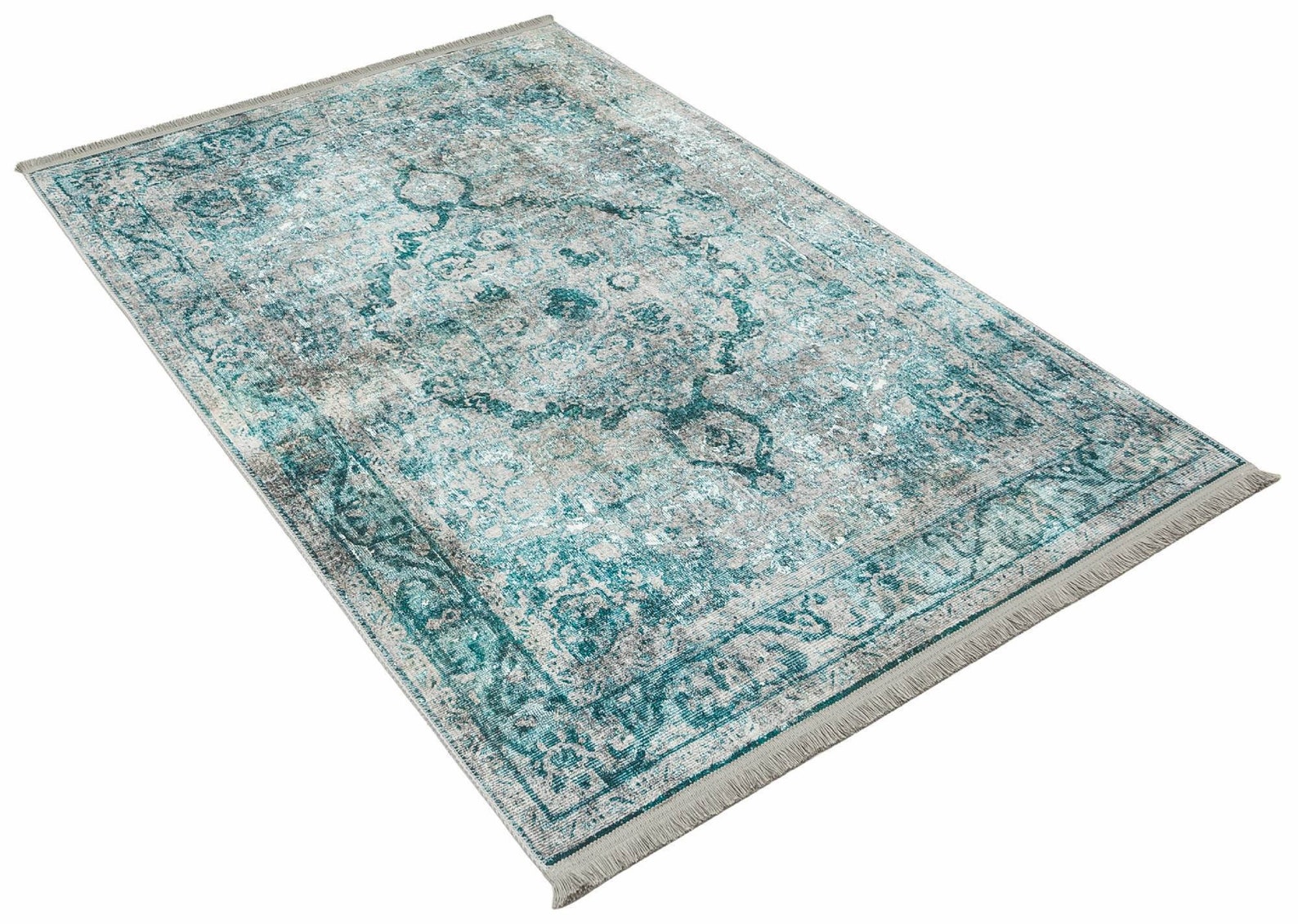 Digital Printed Turquoise Area Rug Cornelia 9211 Etsy