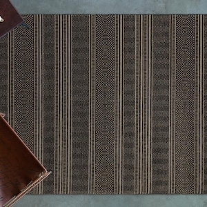 Gloria Jute Scandinavian Patterned Grey Thin Rug