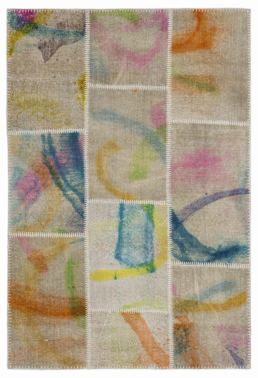 Rustic Wool Rug Cream Vintage Wool Rug: Handmade Rustic Anatolian, 3'11