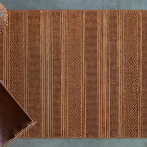 Gloria Jute Scandinavian Patterned Terracota Thin Rug
