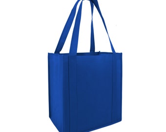 Bolsa de compras reutilizable de 4 piezas, plegable, resistente, fuerte, extra grande, 13 x 15 x 10, personalizada, imprimible y ecológica, no tejida.