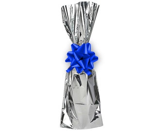 Silver Mylar Wine Gift Bags Pack of 100Pcs