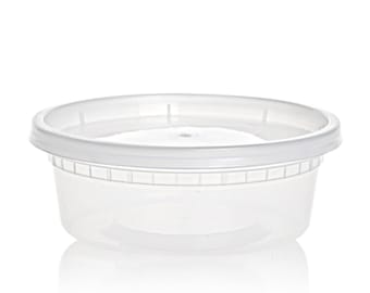 96 ct Clear 8oz Deli Containers w/ Lids Airtight Takeout Food Storage BPA Free