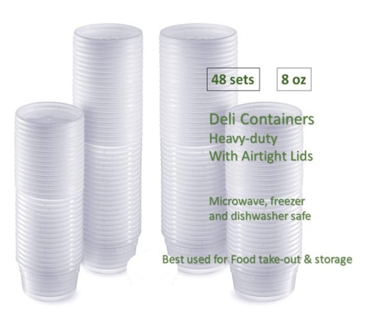 8oz Heavy-duty Deli Containers With Airtight Lids Food Storage and