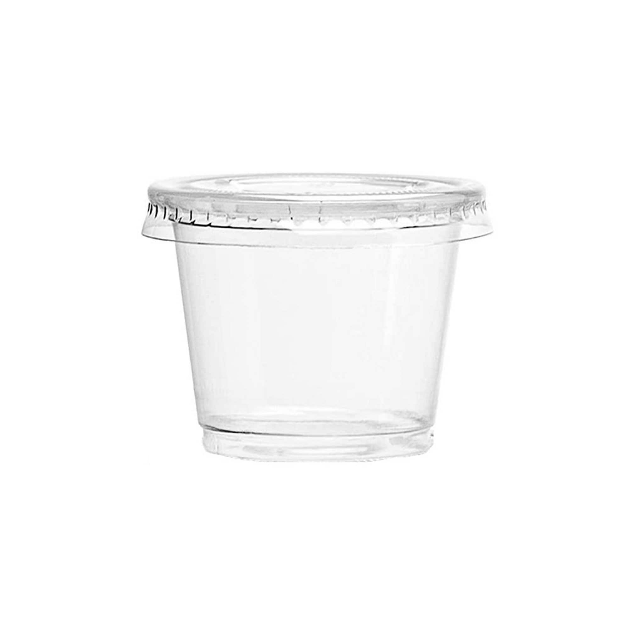 4 oz Plastic Black Portion Cups With Lids, Souffle Cups — thatpaperstore