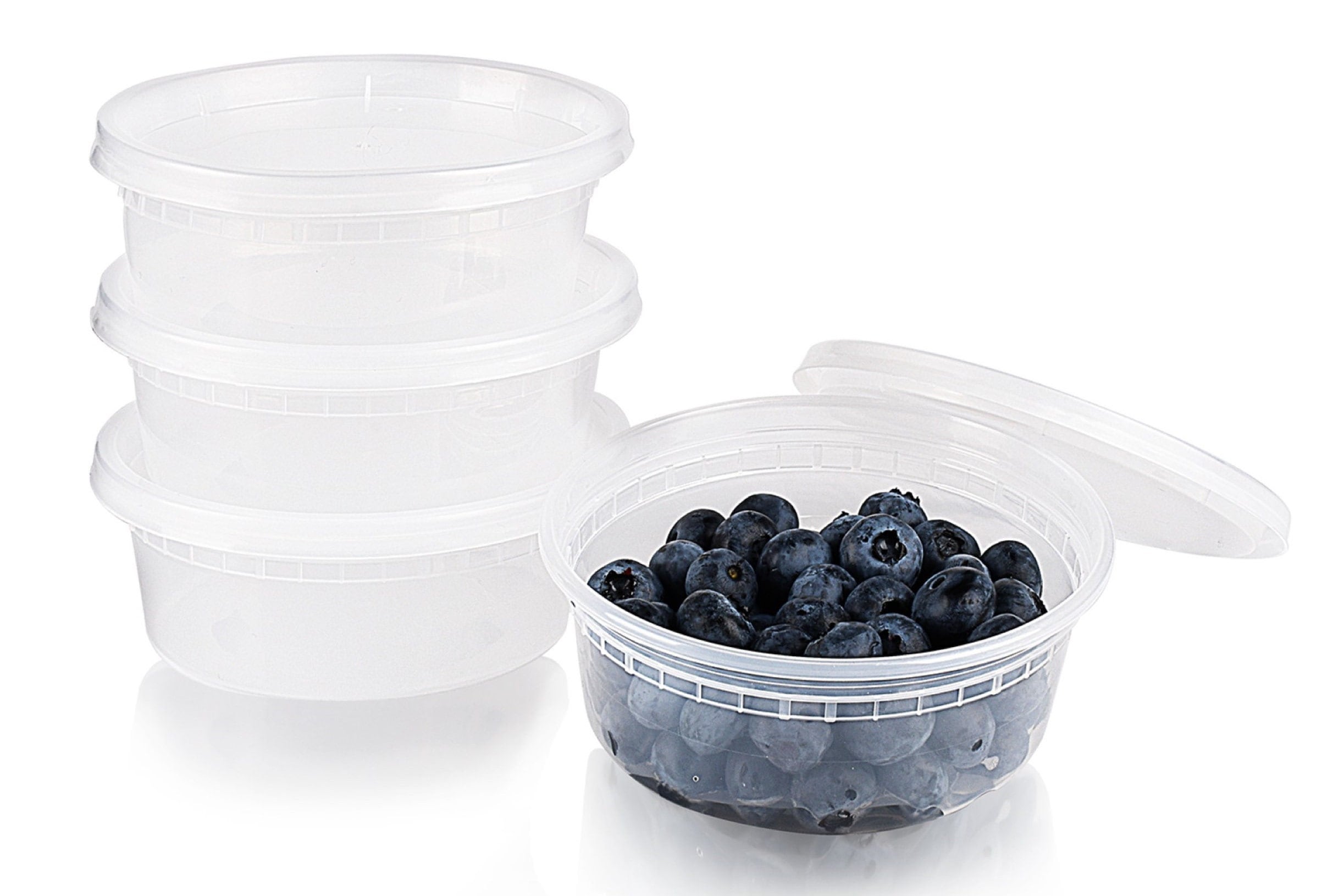 8oz-50 Sets Deli Plastic Food Storage Containers with Airtight Lids