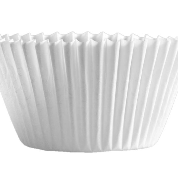 Baking Cup-Jumbo fluted Muffin cup liner white 2-1/4"x1-7/8"=Dia 6"-500Pcs