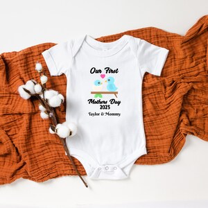 Customized Cute Baby Clothes First Mothers Day Onesie® Personalized Baby Onesie® Customized Onesie® Custom Onesie® Custom Baby Onesie®