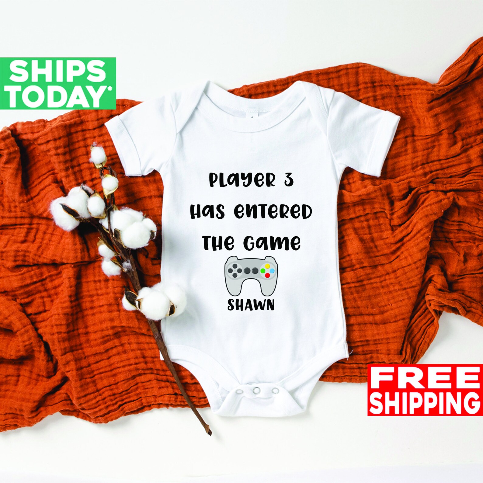 Gamer Baby Onesie® Player 3 Has Entered the Game Personalized Etsy