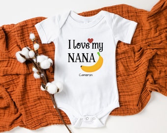 Grandma Baby Onesie® I Love My Nana Personalized Name Onesie® Nana Baby Onesie® Custom Baby Clothes Cute Baby Onesie®