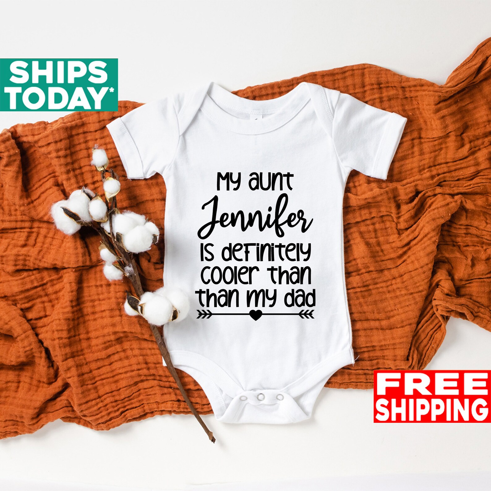 Baby Shower Gift My Aunt Is Definitely Cooler Than My Dad Etsy