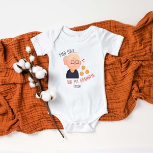Cute Mad Loves For Grandma Onesie® Custom Grandma Onesie® Adorable Grandma Onesie® Baby Loves Grandma Onesie® Personalized Grandma Onesie®