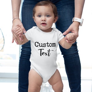 Personalized Text Baby Onesie® Custom Text Baby Onesie® New Baby Gift Cute Baby Clothes Baby Shower Gift Custom Name Onesie® Baby Onesie® image 3