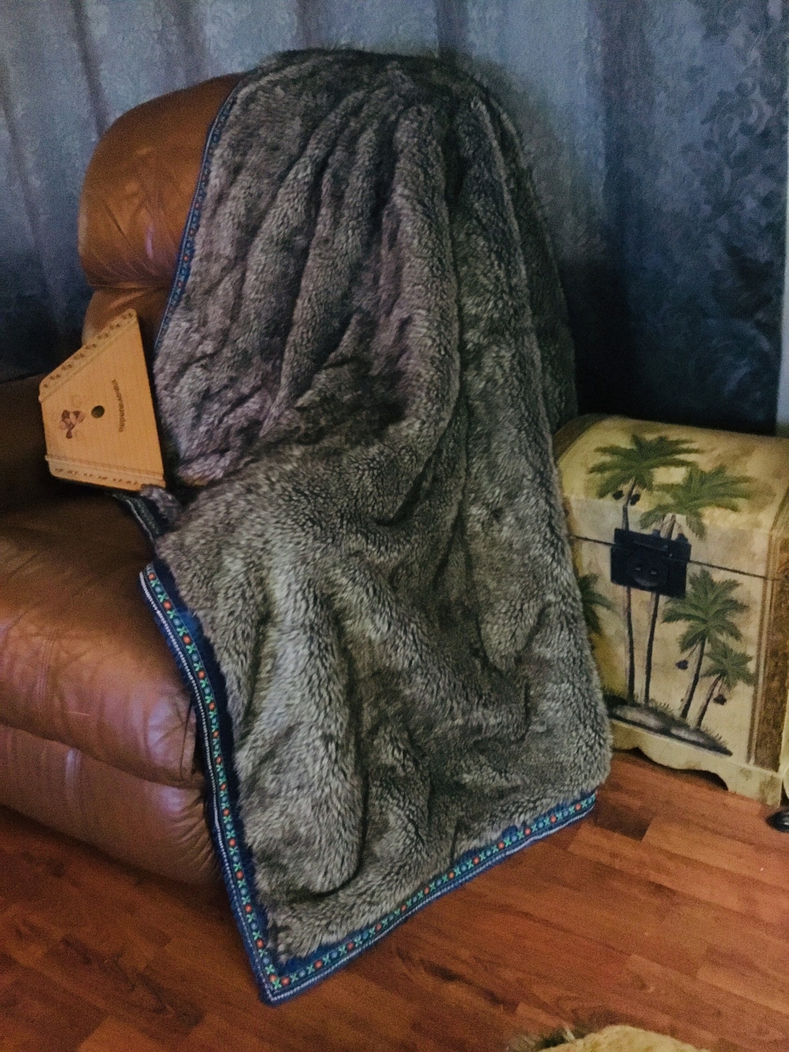 Wolf Blanket Scandanavian Style Wolf Pelt Blanket Rustic Etsy