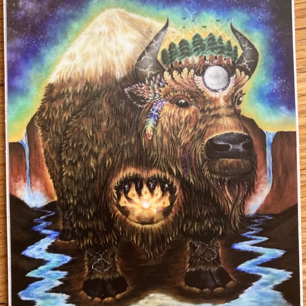 Guardian of the Sacred~ Visionary Prayer Art sticker