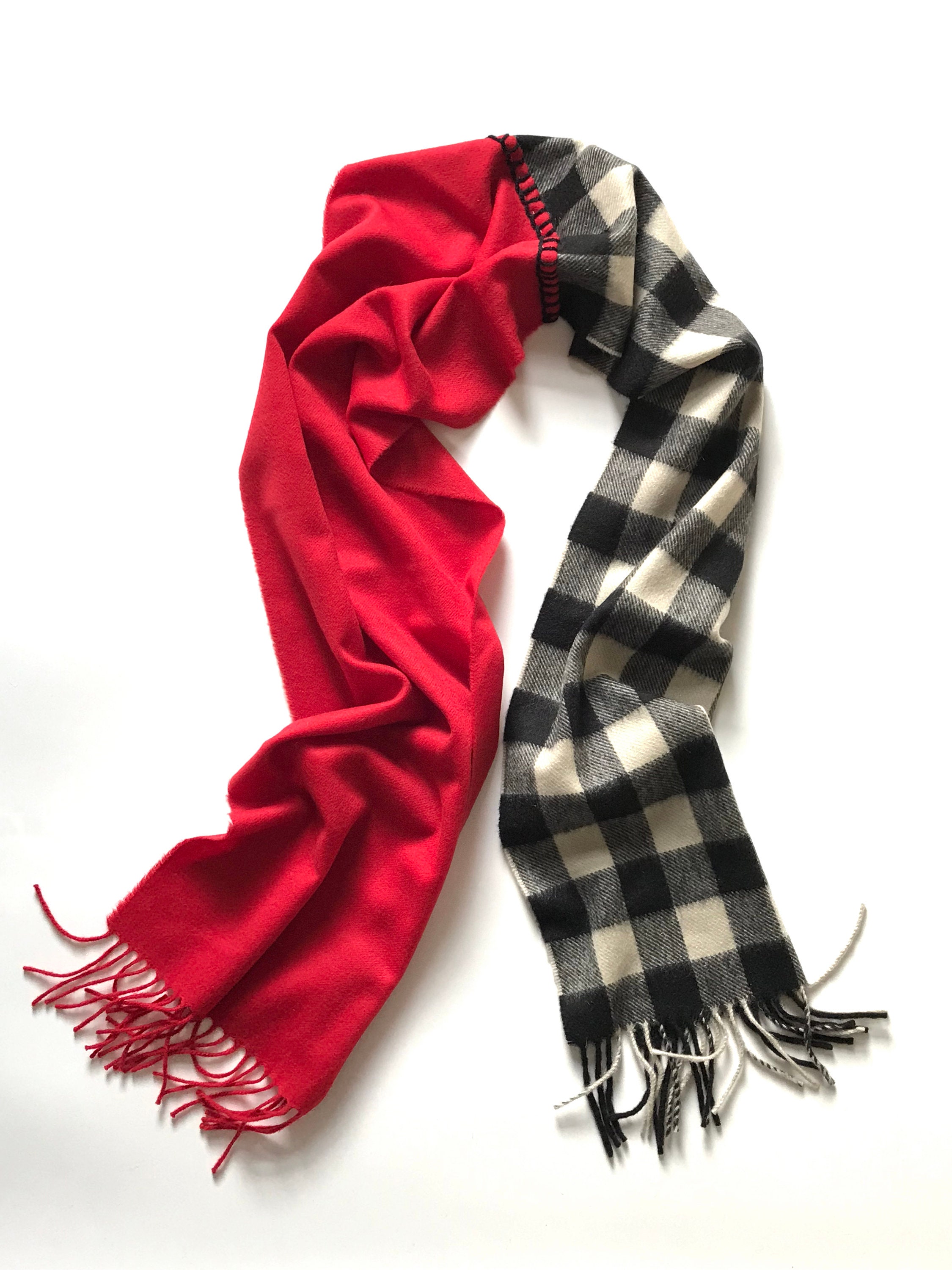 buffalo plaid cashmere scarf