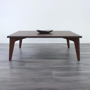 Square Dark Coffee Table | Low Seating Dining Table | Chabudai | Sustainably Made - Walnut Bamboo | LARGE