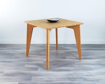 Dining Table | 34" x 34" | Natural | Solid Bamboo | Midcentury Modern