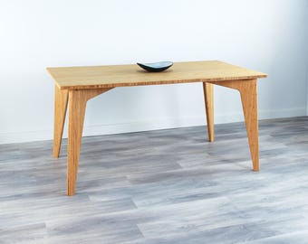 Dining Table | 34" x 60" | Natural | Solid Bamboo | Midcentury Modern