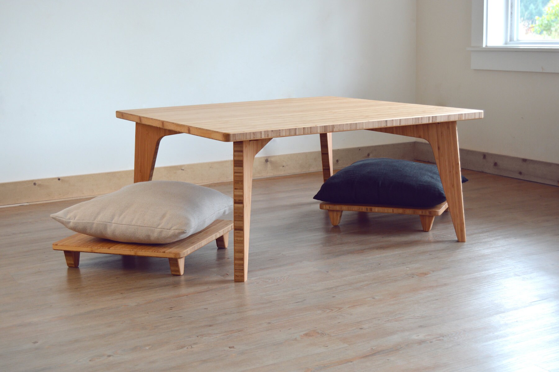 LOW Square Coffee Table Set W/ Pillow Lifts for Floor Etsy