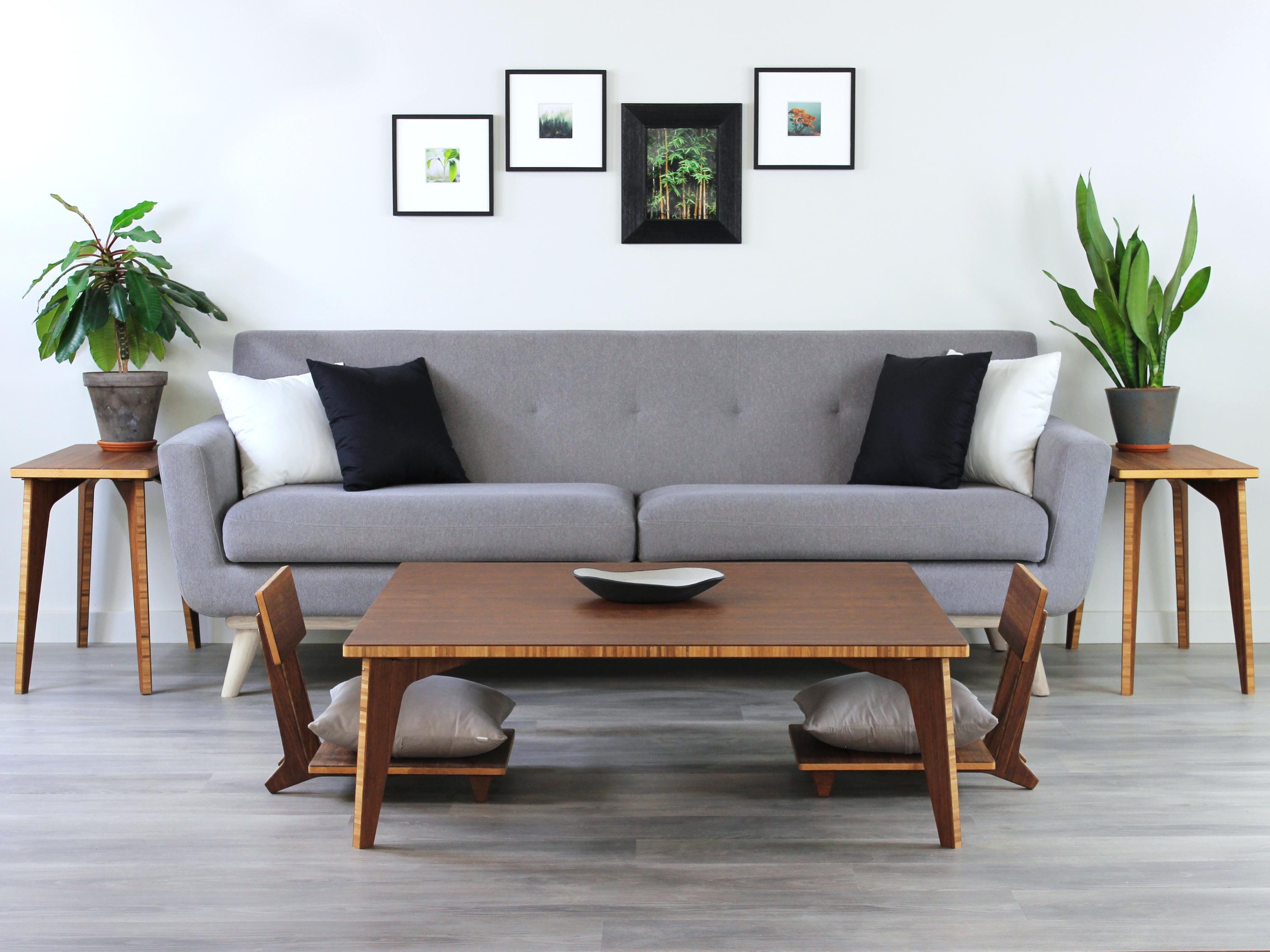 Square LOW Dining Table Set | Floor Seating | Mid-century