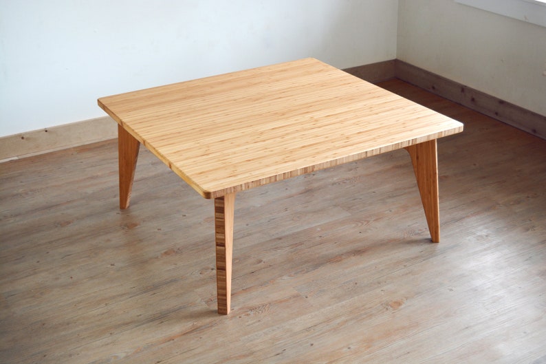 Japanese Tea Table Chabudai Floor Dining Table with Floor Chairs Sustainably Made Japanese Furniture Natural Bamboo image 6