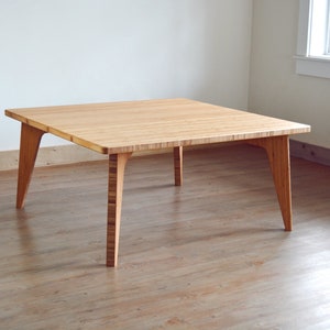 Japanese Tea Table Chabudai Floor Dining Table with Floor Chairs Sustainably Made Japanese Furniture Natural Bamboo image 5