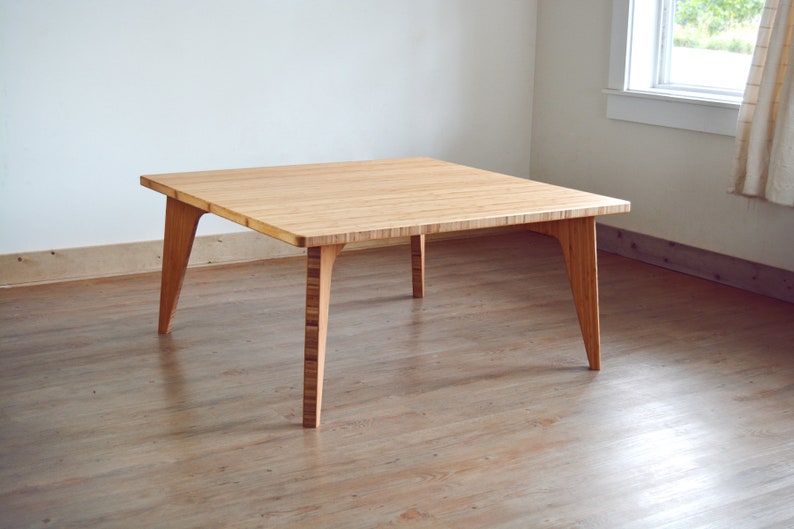 Japanese Tea Table Chabudai Floor Dining Table with Floor Chairs Sustainably Made Japanese Furniture Natural Bamboo image 5